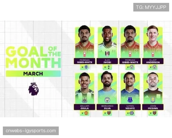 英超联盟公布3月最佳球员及最佳进球候选名单